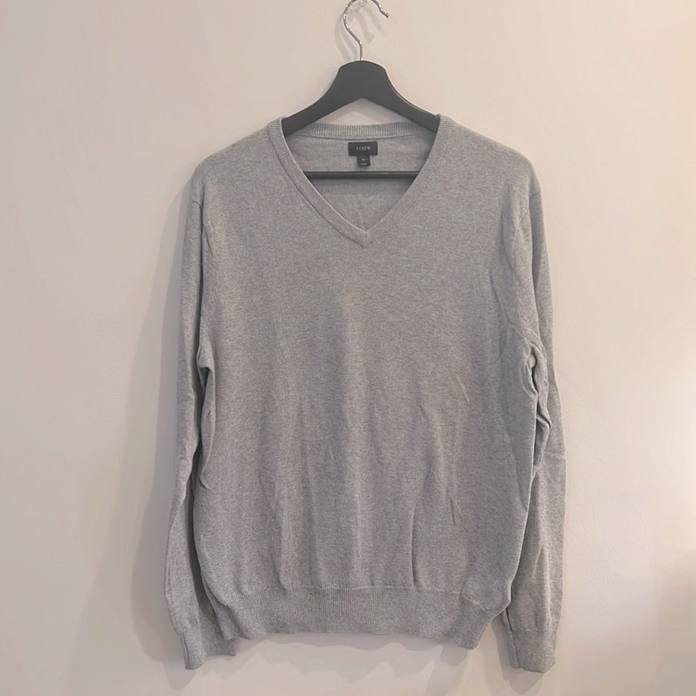 J crew v neck grey sweater